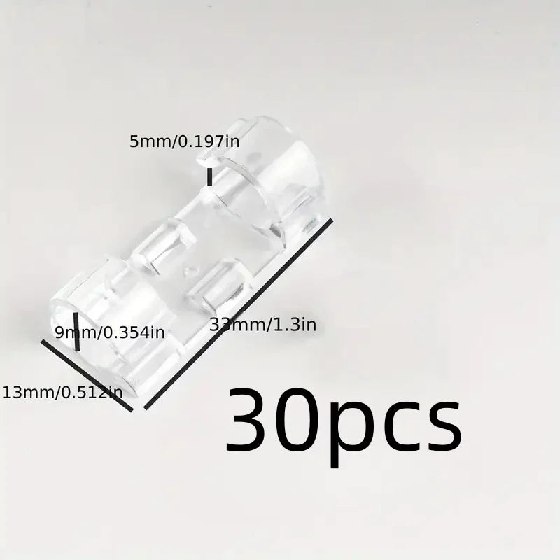 Clear Plastic Cable Clips Transparent Adhesive Cord Holders for Wall & Desk Cable Management Wire Organizers