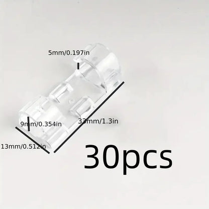 Clear Plastic Cable Clips Transparent Adhesive Cord Holders for Wall & Desk Cable Management Wire Organizers