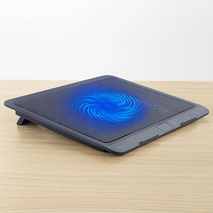 Portable Adjustable Laptop Cooling Pad USB Port LED Light Laptop Cooler Fan Metal Mesh Laptop Cooling Stand Study