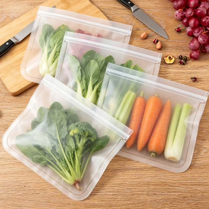 Silicone Food Storage Containers Reusable Food Storage Bags Lunch Bags Stand Up Zip Shut Bag Cup Fresh Food Leakproof Containers