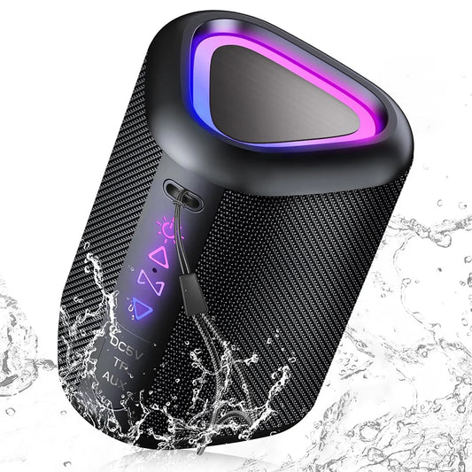 Portable Bluetooth Speaker with LED Lights – IPX7 Waterproof