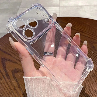 Luxury Shockproof Clear Phone Case For iPhone 17 16 15 14 13 12 11 Pro  Max Plus  Soft Transparent Bumper Cases Cover