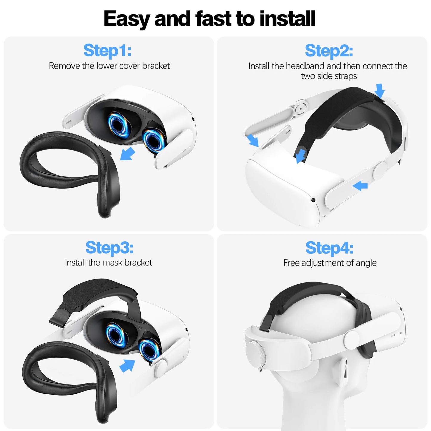 HUADAI design Comfort Head Strap AccessoriesCompatible with Oculus/Meta Quest 2/3/ 3S, Elite Strap Replacement  VR Accessories