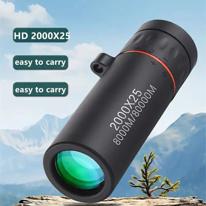 2000x25 HD Mini Portable Binoculars for Outdoor Camping Hunting & Birdwatching Compact Travel Size Magnifying Glass