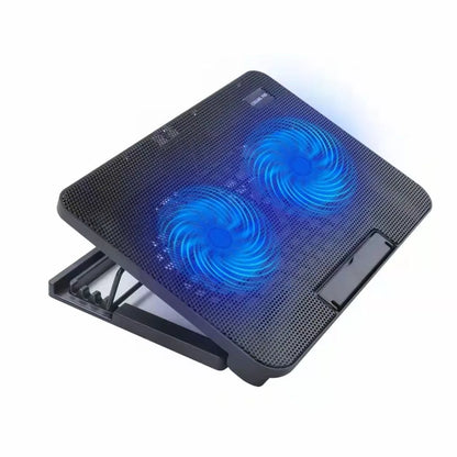 Portable Adjustable Laptop Cooling Pad USB Port LED Light Laptop Cooler Fan Metal Mesh Laptop Cooling Stand Study