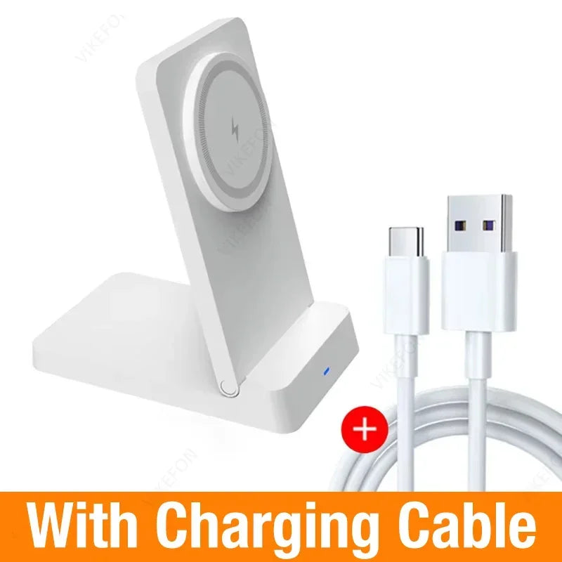 Magnetic Fast Charging Station 15W Wireless Charger Desktop Fold Smart Phone Holder Charge For Magsafe iPhone 16 15 14 13 12 Pro