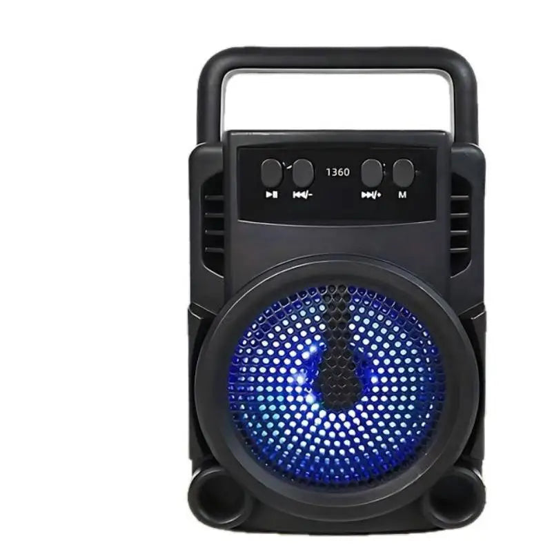 Bluetooth Speaker With Stylish Design High-Quality Sound Long Battery Life, Ambient Lighting Portable Subwoofer And Loud Volume