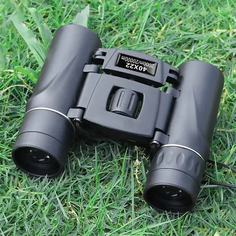 Compact 40x22 HD Folding Binoculars 2000M Long Range BAK4 FMC Lens Powerful Mini Telescope For Hunting Camping Travel