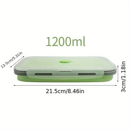 1/4pcs Collapsible Silicone Food Storage Container Stackable Space Saving Lunch Box Microwaveable Foldable Kitchen Accessories