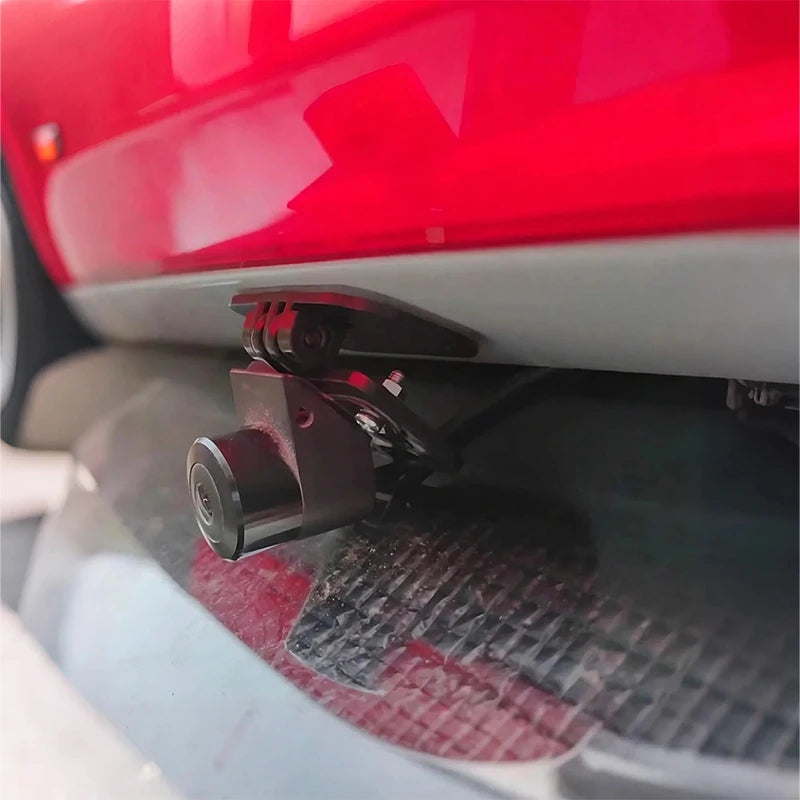 Universal Rear Camera Mount: ABS Windshield Bracket, No-Drill Peel & Stick, Adjustable Angle, Fits Most Cams, Stable & Stylish