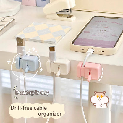 Cable Management Clip For Desk - Simple No-Drill Edge-Mounted Cord Organizer For Charging Cables And Data Wires.