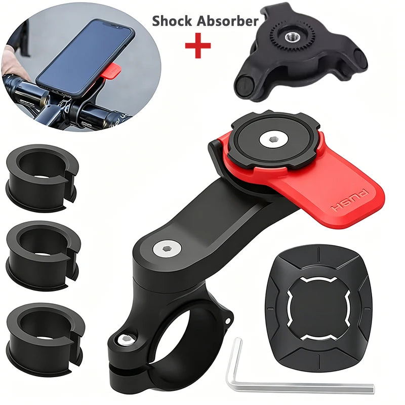 Motorcycle Handlebar Mount, Universal Bike Phone Holder, MTB Phone Holder, Detachable & Universal 360° Rotatable