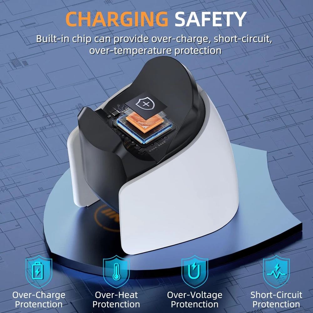 Mini Charging Dock for PS5 Controller Fast USB Charging Station for PS5 DualSense Edge Controller with Charger Indicator