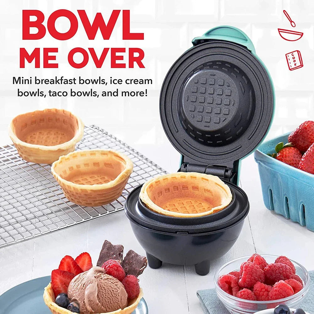 Mini Waffle Bowl Maker 220V Breakfast Machine Egg Tart Ice Cream & Egg Roll Maker for Home Kitchen Waffle Maker