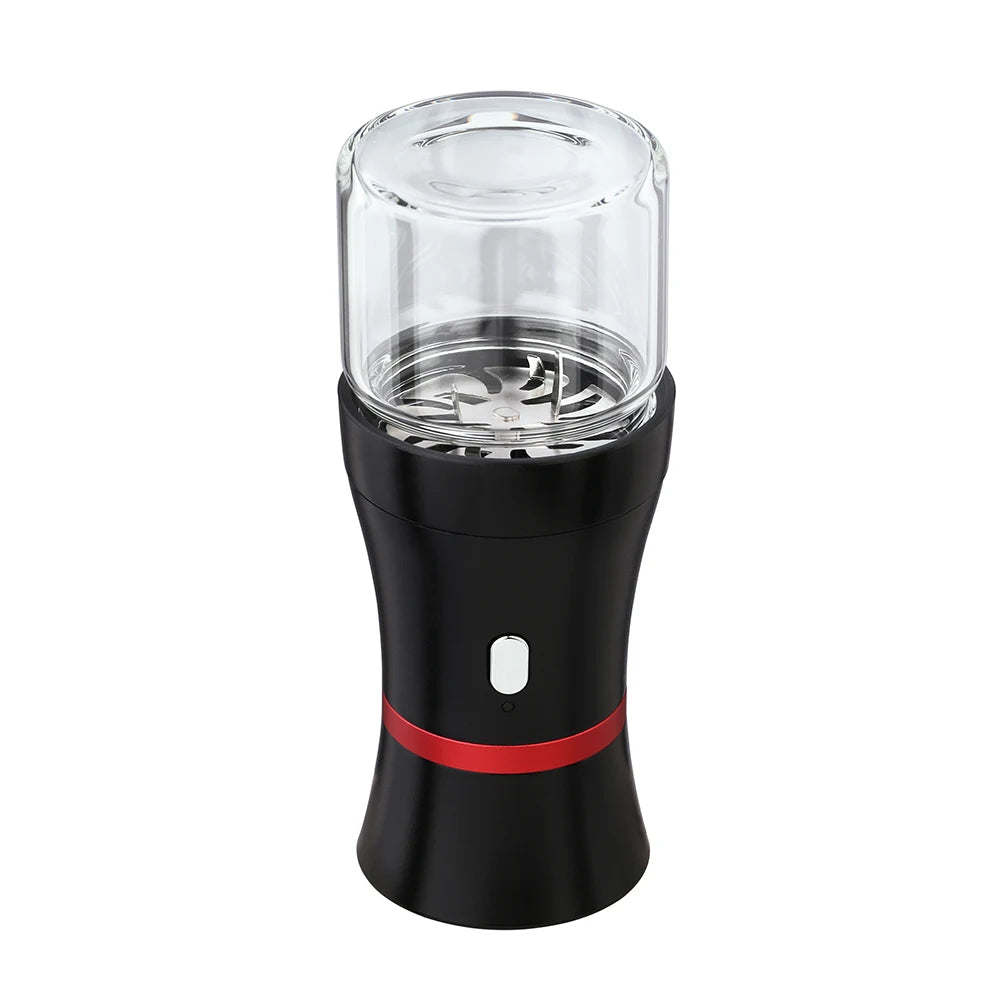 Electric Herb Grinder Compact Size Updated 6 Blades with 50ml Glass Herb Jars USB-Rechargeable Automatic Electric Grinder
