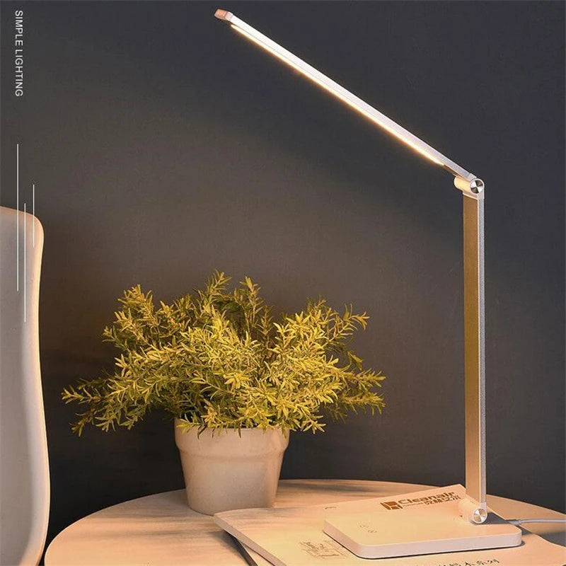 Wireless Charger LED Desk Lamp USB Charging Dimmable Touch Control Eye-caring Table Lights Port For Bedroom Living Room Office