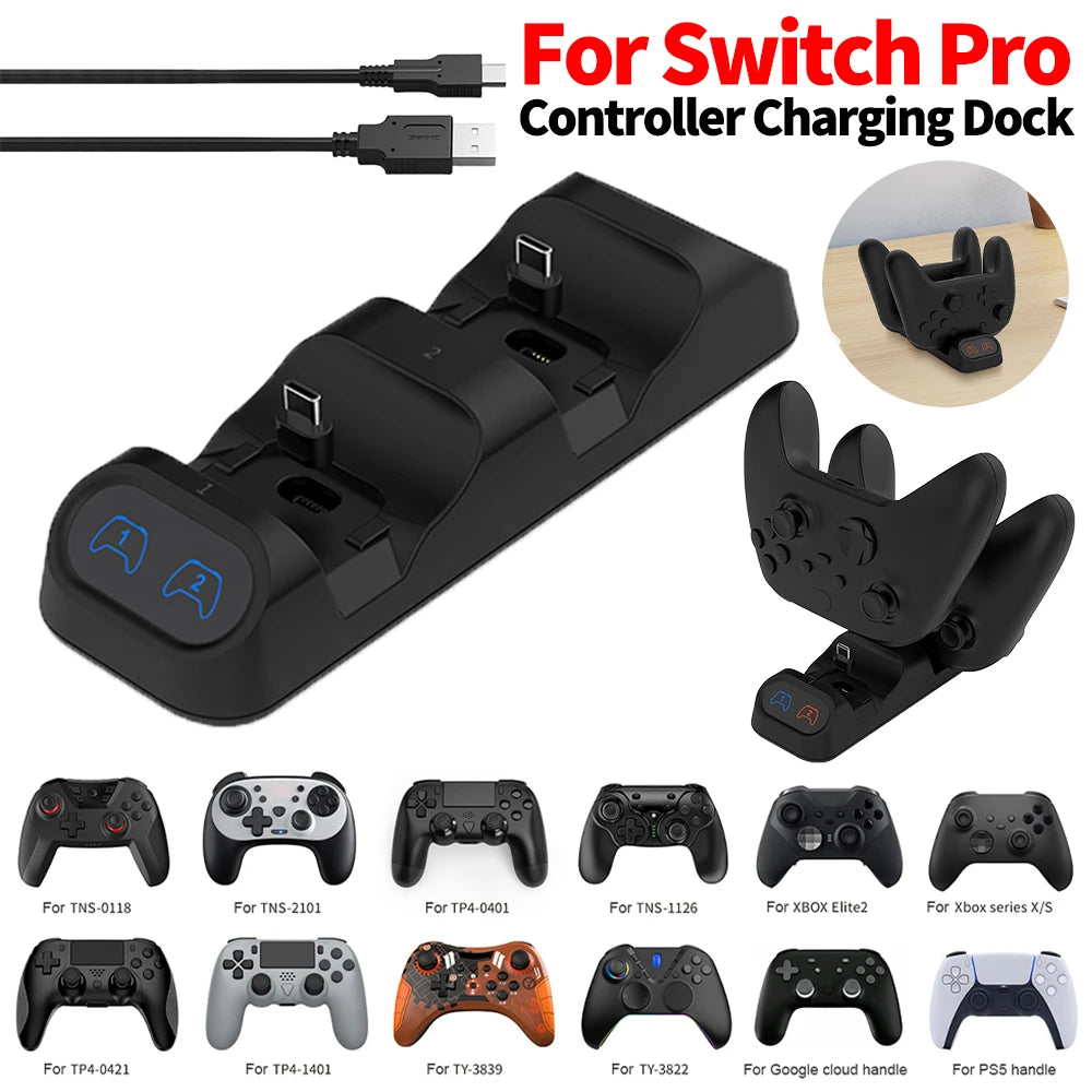 For Switch Pro Controller Charging Dock Charger Station Handle Charger Dock Station for PS5/Xbox Series S/X Controller Charging