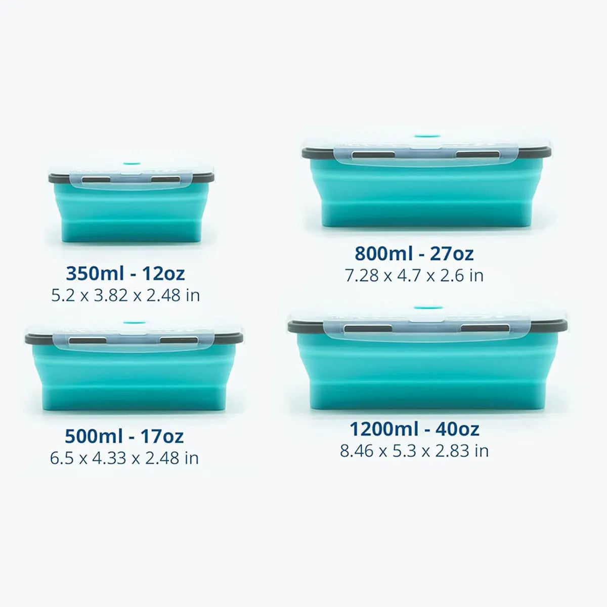 Collapsible Silicone Food Storage Containers with Lids, Freezer & Dishwasher Safe Foldable Lunch Box for Camper Leftovers Snacks