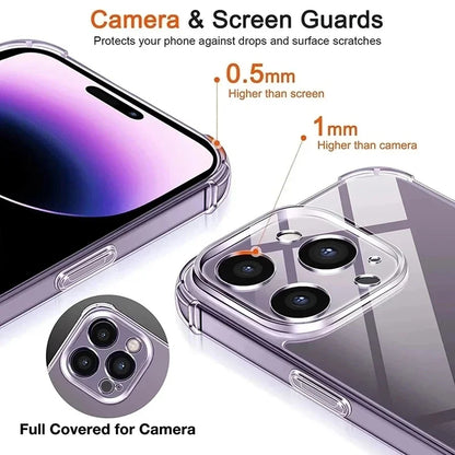 Luxury Shockproof Silicone Clear Phone Case For iPhone 17 16 15 14 13 12 11 Pro Max Mini X XR Xs 7 8 Plus Transparent Soft Cover