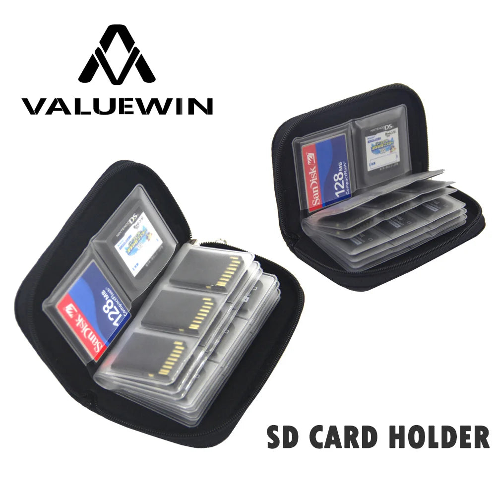 Memory Card Storage Bag Carrying Case Holder Wallet 22 Slots for CF/SD/Micro SD/SDHC/MS/DS Game Accessories Memory Card Box