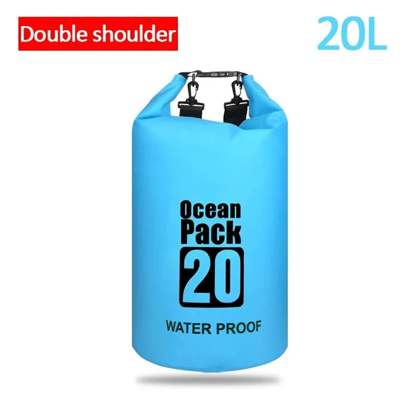 Dry PVC waterproof bags for men and women, 2L/5L/10L/20L/30L, outdoor swimming bucket bags, rafting bags
