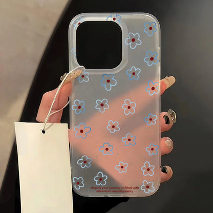 Matte Soft Silicone Phone Cases for iPhone 15 Case iPhone 16 13 17 Pro Max 14 11 12 Pro 15 16 Plus Flower Clear Shockproof Cover