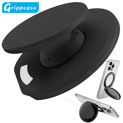 Grippopso for MagSafe Phone Grip with Built-in Phone Stand Adjustable Kickstand for Portrait or Landscape Strong Magnetic Holder