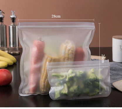 Silicone Food Storage Containers Reusable Food Storage Bags Lunch Bags Stand Up Zip Shut Bag Cup Fresh Food Leakproof Containers