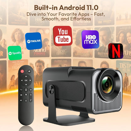 HY320MINI Compact HD Mini Projector -Supports 4K/Local 720P,Ideal for Home/Perfect Christmas/Halloween Gift, for Families,Gamers