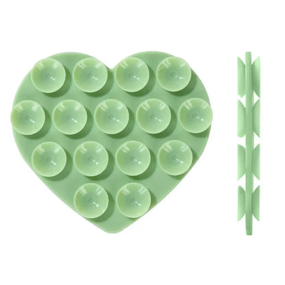 Heart-shape Sucker Support Silicone Sucker Strong Adsorption Mobile Phone Fixed Pad Hand-Free Washable Suction Cup Bracket