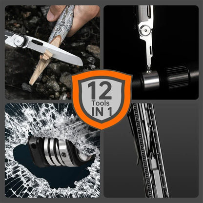 NexTool 12-in-1 Multitool Knife Outdoor Pocket Knife Survival Kit Folding Multi Tool Screwdriver EDC Tools with Nylon Case
