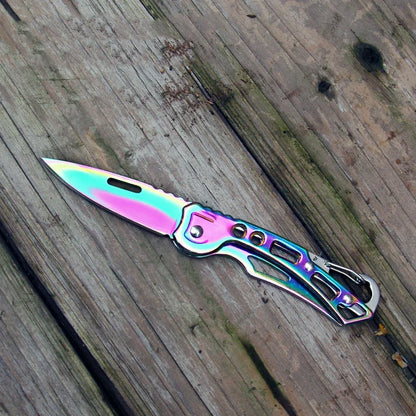 Folding Knife Portable Stainless Steel Pocket Knives for Men EDC Multitool Outdoor Camping Survival Hiking Knife Keychain
