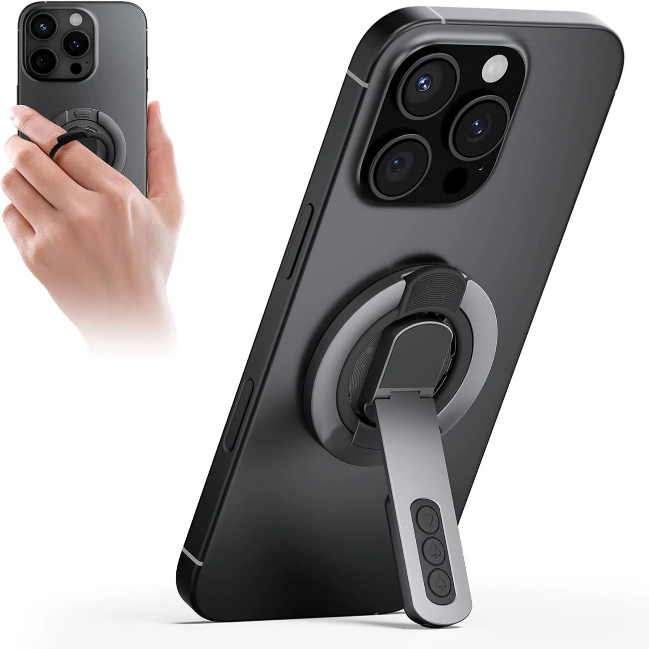 Phone Grip for Magsafe Phone Stand 360°Roration Gym Holder Phone Kickstand Silicone Finger Ring Innovative Pressure-Relief