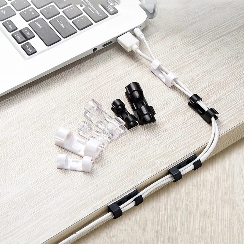 Cable Organizer Clips Cable Management Desktop Workstation ABS Wire Manager Cord Holder USB Charging Data Line Bobbin Winder
