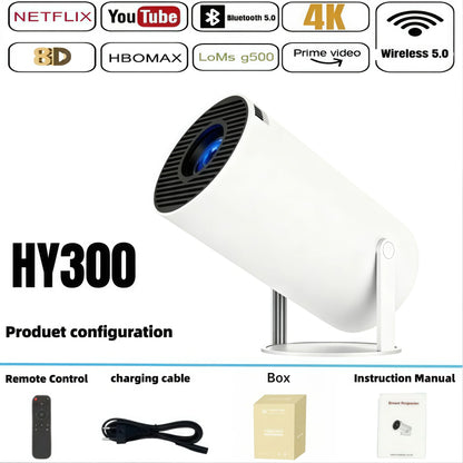 Mini HY300 Smart Android Projector Portable Wireless Home Theater Pocket Projector with Latest Technology HY300