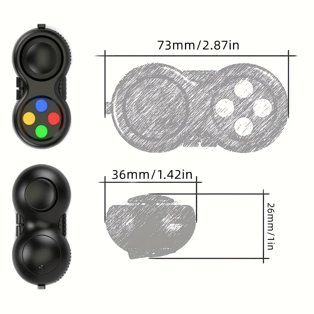 Fidget Pad with 8 Fidget Functions, Fidget Controller Stress Reducer, Fidget Toy Cube Relieves Stress and Anxiety Relief Toys