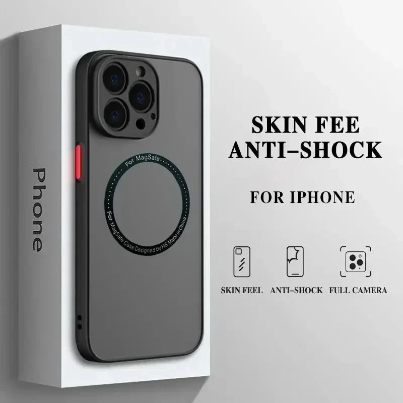 Armor Magnetic for Magsafe Wireless Charge Case On for iPhone 16 15 14 13 11 12 Pro Max 13 Mini 14 Plus Cover Funda