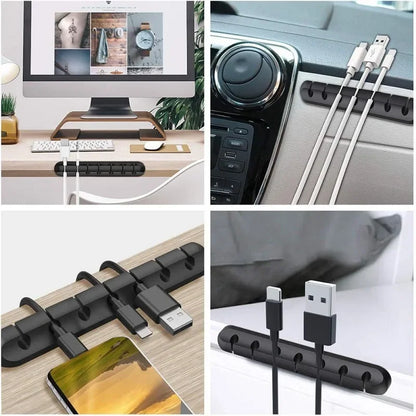 Cable Holder Clips Cable Management Cord Organizer Clips Silicone for USB Charging Cable Mouse Cable Wire PC Office Home Car