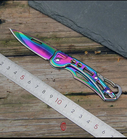 Folding Knife Portable Stainless Steel Pocket Knives for Men EDC Multitool Outdoor Camping Survival Hiking Knife Keychain