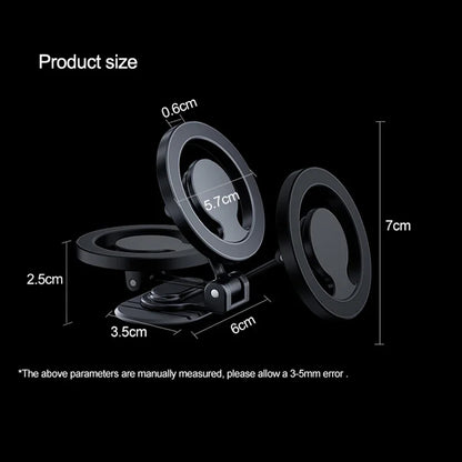 Magsafe Car Mount 360° Rotation All-Metal Magnetic Phone Holder for Car Dashboard Strong Magnets Folding Car Phone Holder Mount