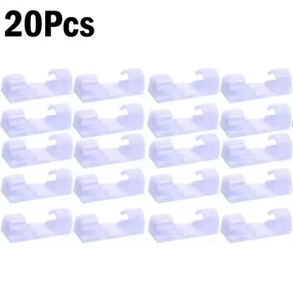 Cable Clips Organizer Drop Wire Holder Cord Management Self-Adhesive Cable Manager Fixed Clamp Wire Winder For Home Office Car