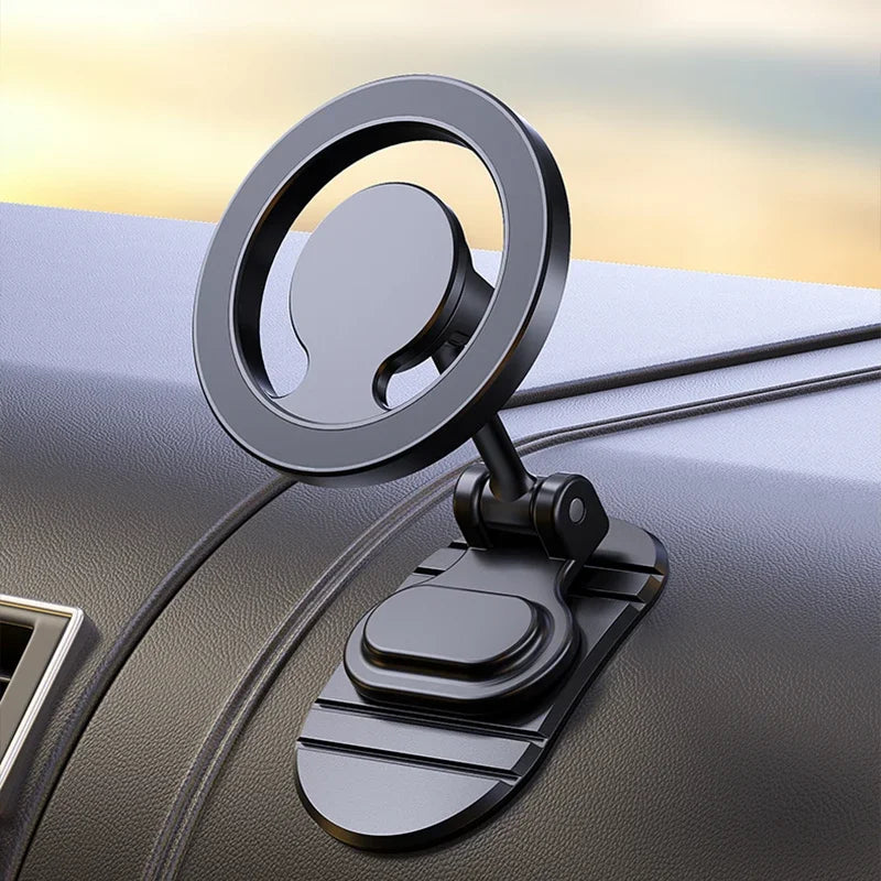 Magsafe Car Mount 360° Rotation All-Metal Magnetic Phone Holder for Car Dashboard Strong Magnets Folding Car Phone Holder Mount