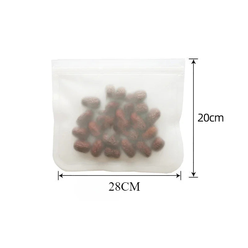 Silicone Food Storage Containers Reusable Food Storage Bags Lunch Bags Stand Up Zip Shut Bag Cup Fresh Food Leakproof Containers
