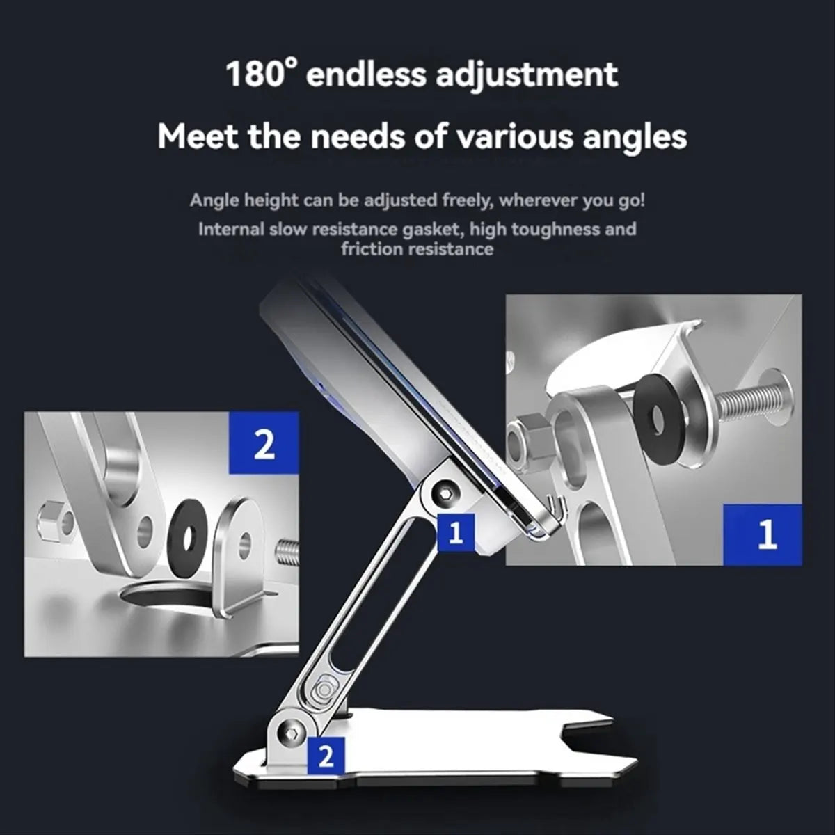 Laptop Cooling Pad Adjustable Aluminum Stand Portable Laptop Holder for All Tablets
