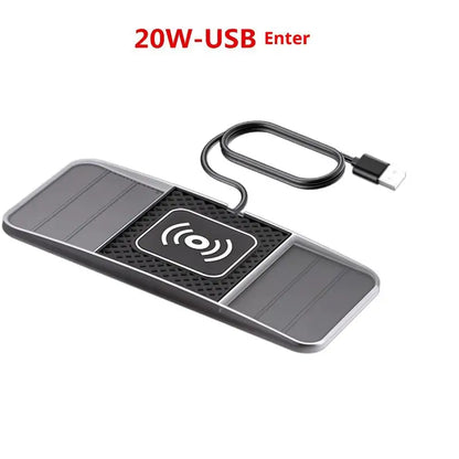 20W Car Wireless Charger Car Charging Pad Anti-slip Mat Modification Accessories Fast Charging Dual Slot Design