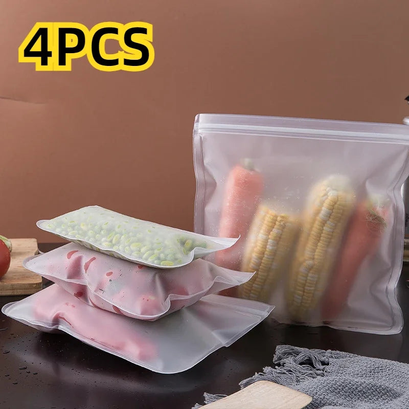 Silicone Food Storage Containers Reusable Food Storage Bags Lunch Bags Stand Up Zip Shut Bag Cup Fresh Food Leakproof Containers