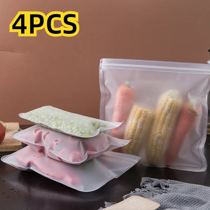 Silicone Food Storage Containers Reusable Food Storage Bags Lunch Bags Stand Up Zip Shut Bag Cup Fresh Food Leakproof Containers