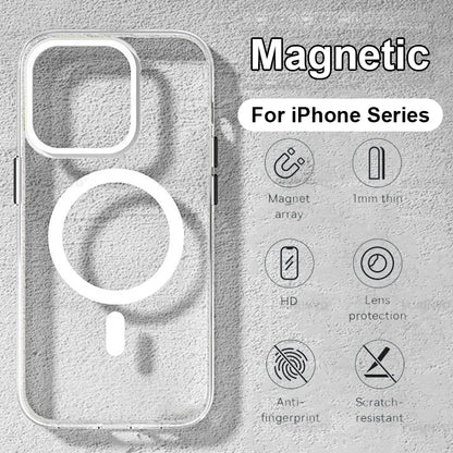 Magnetic Original Magsafing Case For iPhone 13 15 12 11 14 16 Pro Max Mini X XS XR Plus SE Silicone Acrylic For Magsafe Cover