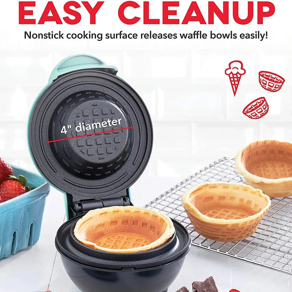 Mini Waffle Bowl Maker 220V Breakfast Machine Egg Tart Ice Cream & Egg Roll Maker for Home Kitchen Waffle Maker