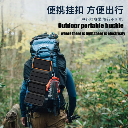 New Portable Solar Power Bank 50000mAh Large Capacity Charger Compatible with IOS Android USB-A And USB-C Fast Charging outdoor